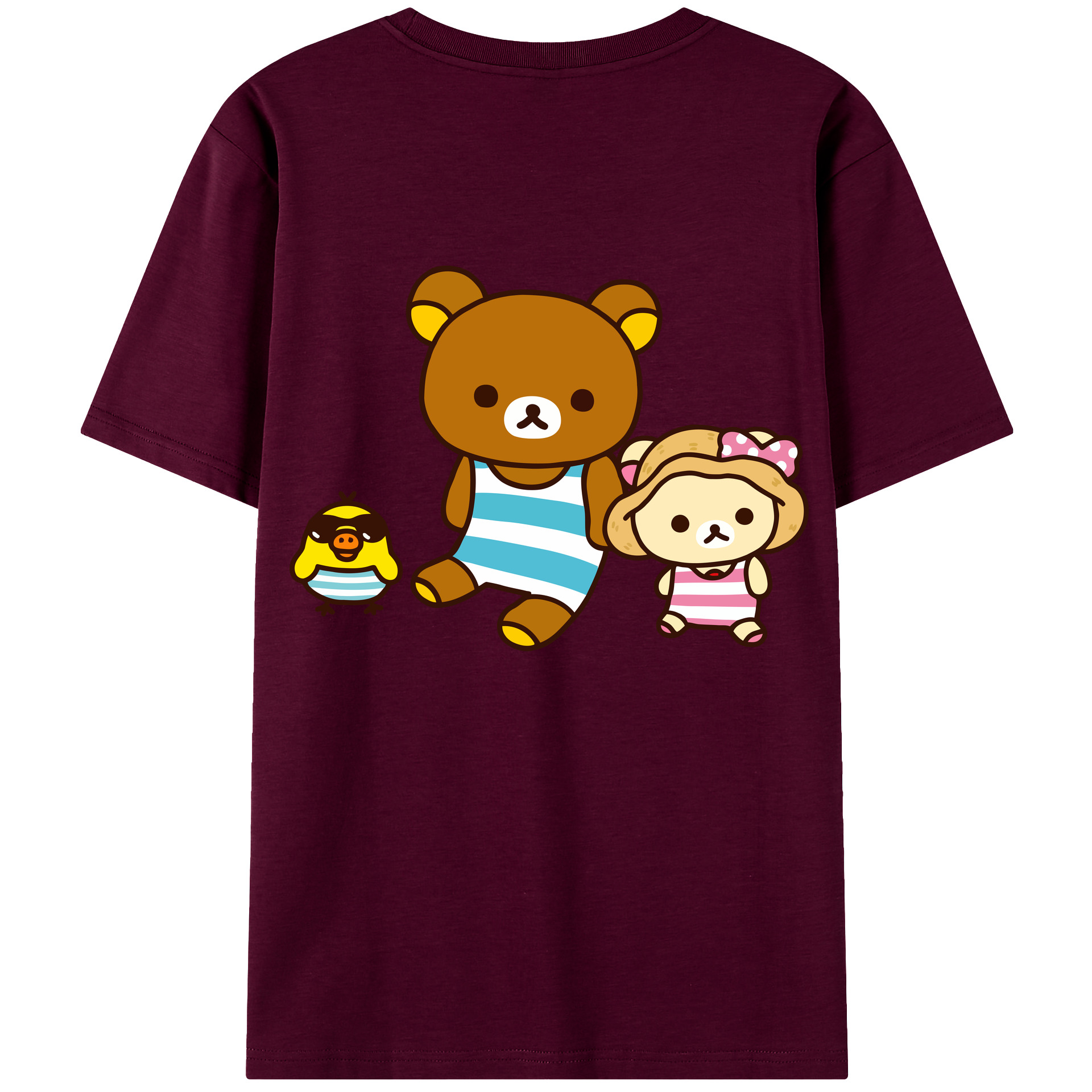（画像用） リラックマ リラックマ キイロイトリ Rilakkuma Korilakkuma Kiiroitori レディース半袖Tシャツ(バックプリント)